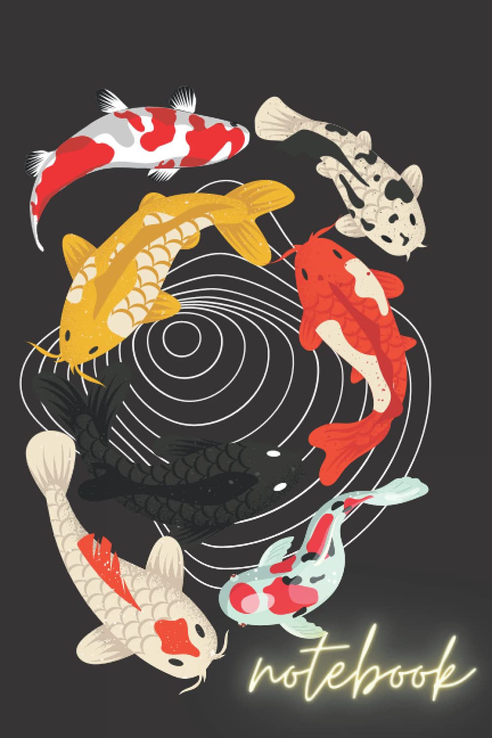 Koi Designed Notebook Journal: Beautiful Koi Designed Lined Notebook Journal