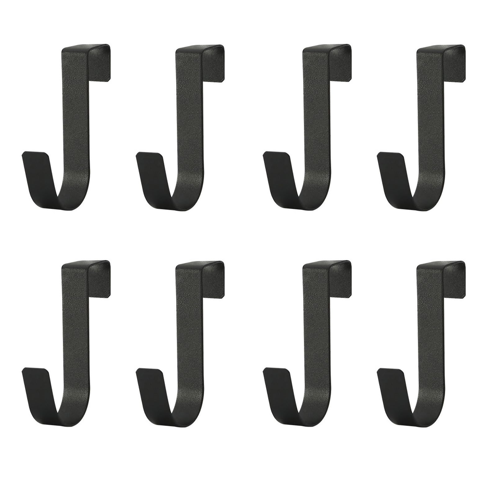Agtehbz Black 8 Pcs Over The Door Hooks, Compact Over Door Hanger, Stainless Steel Overdoor Hanger, Single Hangers For Hanging For Bathroom Kitchen Cupboard Cabinet Bedroom Hanging Clothes Starter Garland
