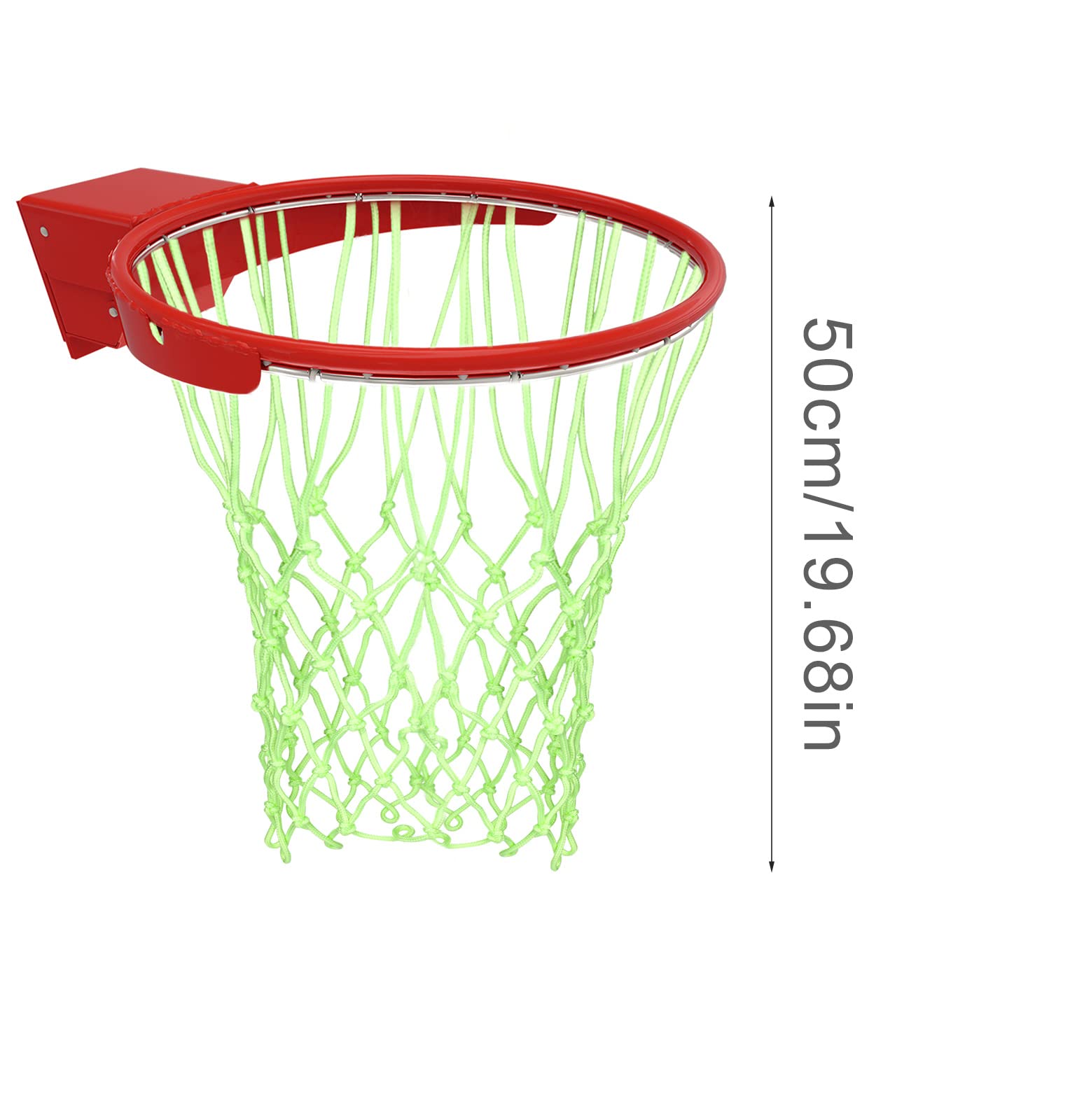 SAVITA 1pz Rete da Basket Luminosa, Nylon Robusto Rete per Canestro Retina Basket Energia Solare Rete Pallacanestro Fluorescente Verde per Esterno Sport Stadio Scuola (12 Loop di Dimensioni Standard)