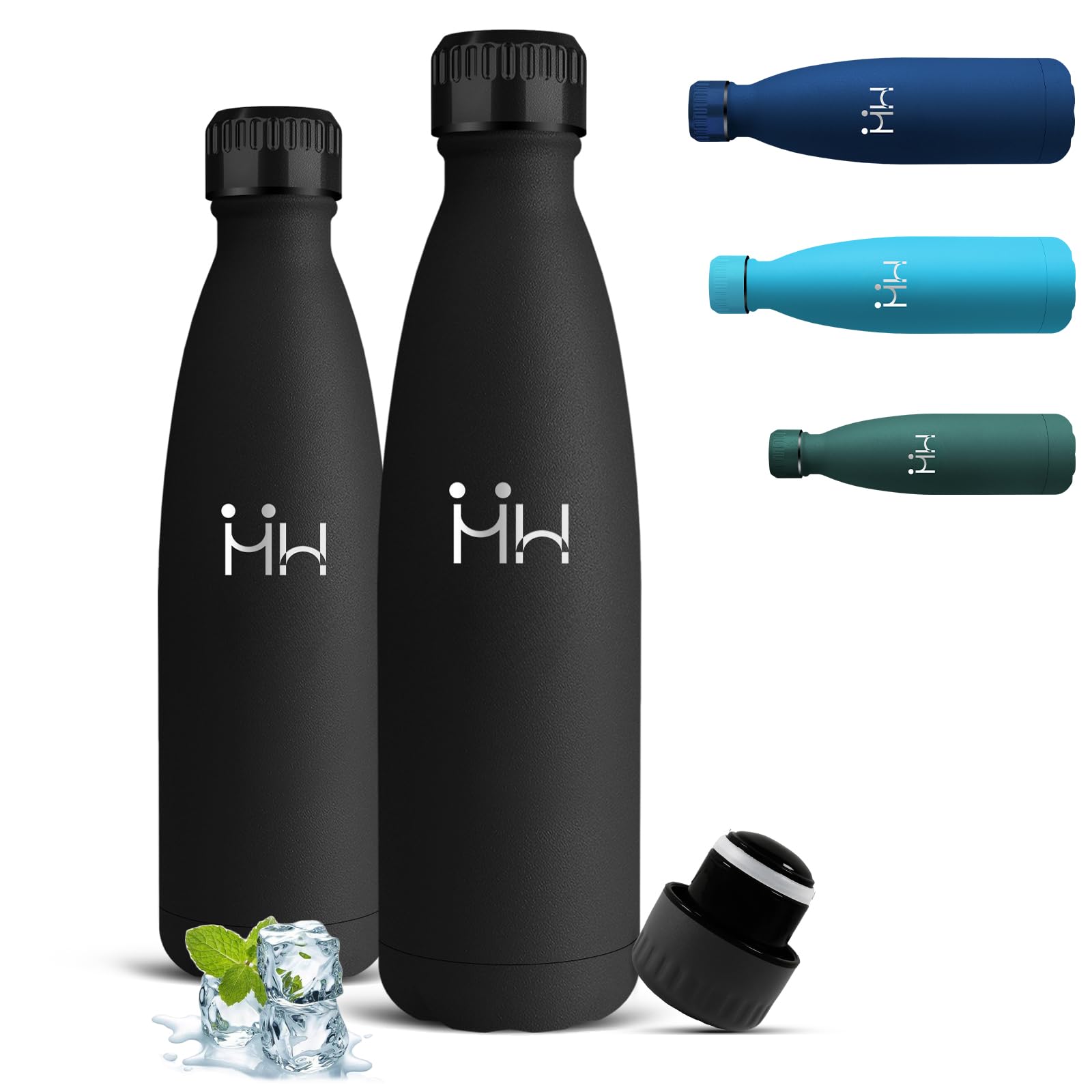 Mujigaga Stainless Steel Water Bottle, 750 ml, Thermos Flask, BPA-Free, Leak-Proof, 24 Hours Cold & 12 Hours Warm, Metal Water Bottle, Double Walled, for Travel, Camping, Office