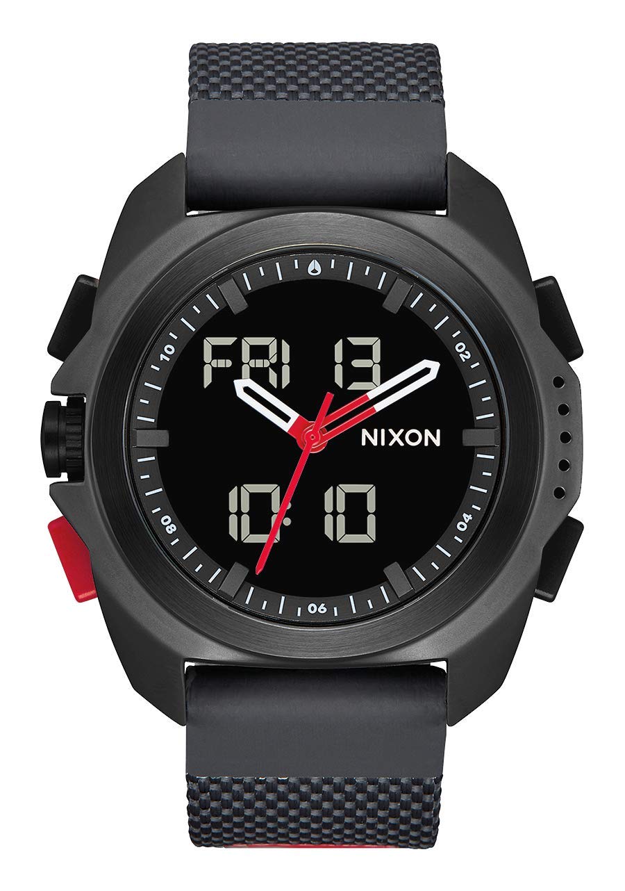 NIXON Ripley A1267 - Black/Red - RECCO PU Analog Digital Watch