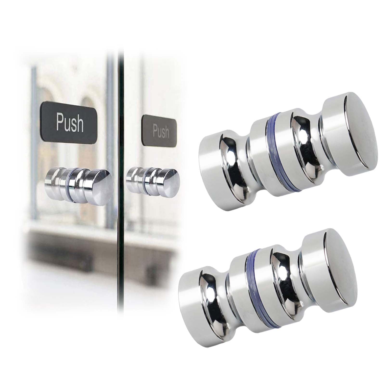 2 piezas Pomo parapuertadevidrio, un solo lado 30 mm, Tirador para puerta de vidrioparabaño, Manijasparapuertas de ducha, Manija para mampara de ducha, adecuado para puerta de vidrio de baño