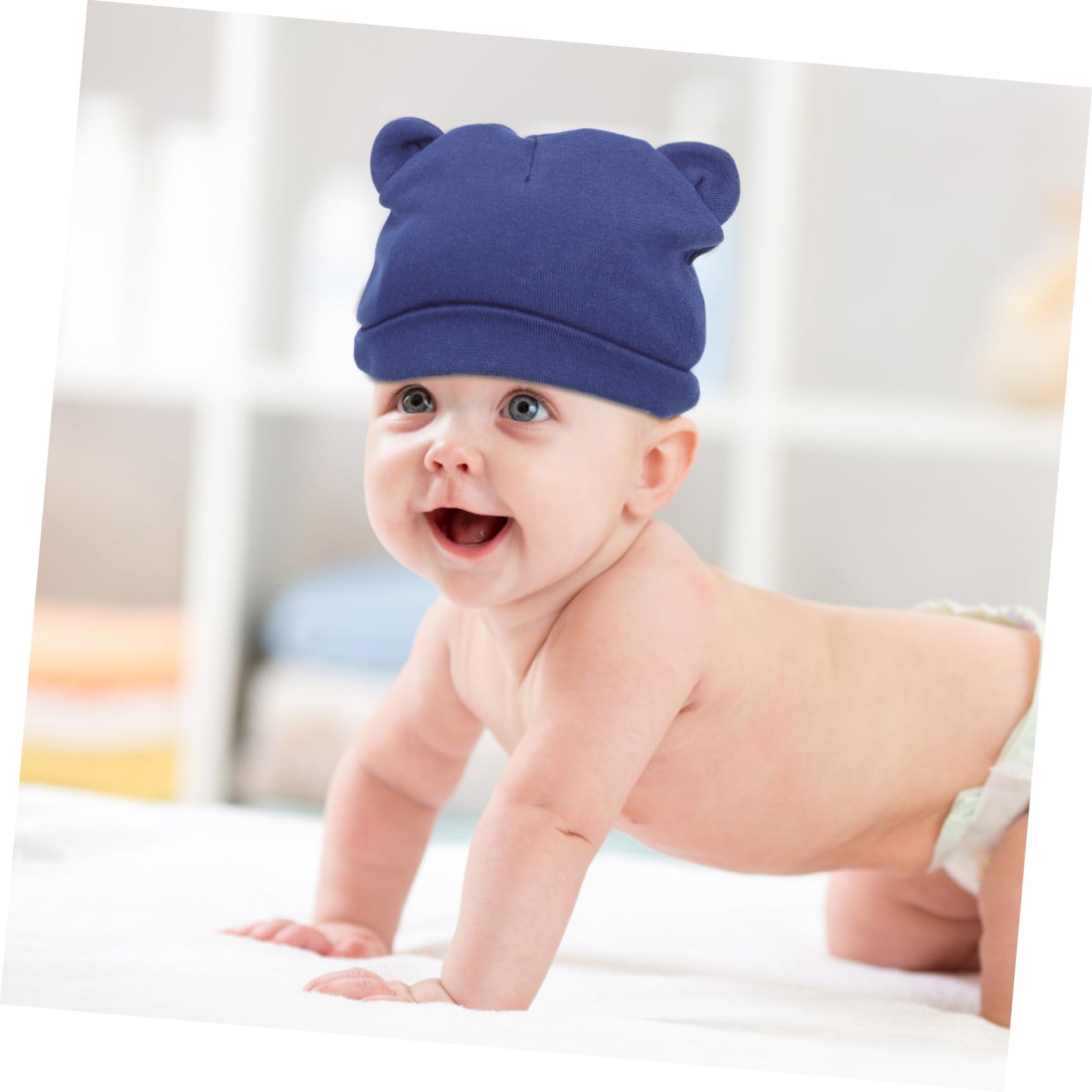 FOMIYES Cappello con Orecchie D'orso Cappelli per Berretto da Neonato Cappello da Bambina Ragazzo Cuffie da Doccia per Cappellini Appena Nati Cotone