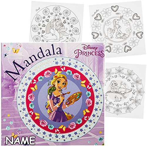 großes Malbuch - Mandala - quadratisch - Disney Princess - Prinzessin - Mädchen - Dickes Kindermalbuch - 24 Seiten - für… – Bild 4