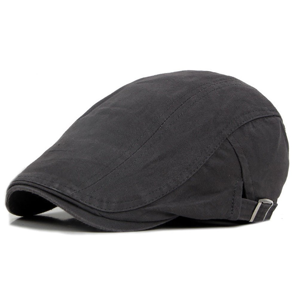 Greenlans Men Casual Classic Solid Color Flat Cabbie Newsboy Ivy Hat Cotton Sun Beret Cap