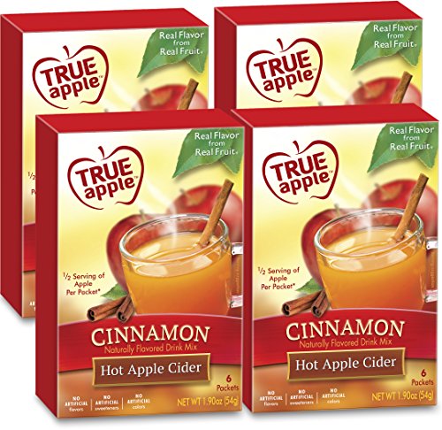 Amazon Com Hot Apple Cider Cinnamon By True Citrus Instant Powdered Drink Mix 4 Boxes 24ct Drink Mix Packets Only 30 Calories Per Serving Grocery Gourmet Food