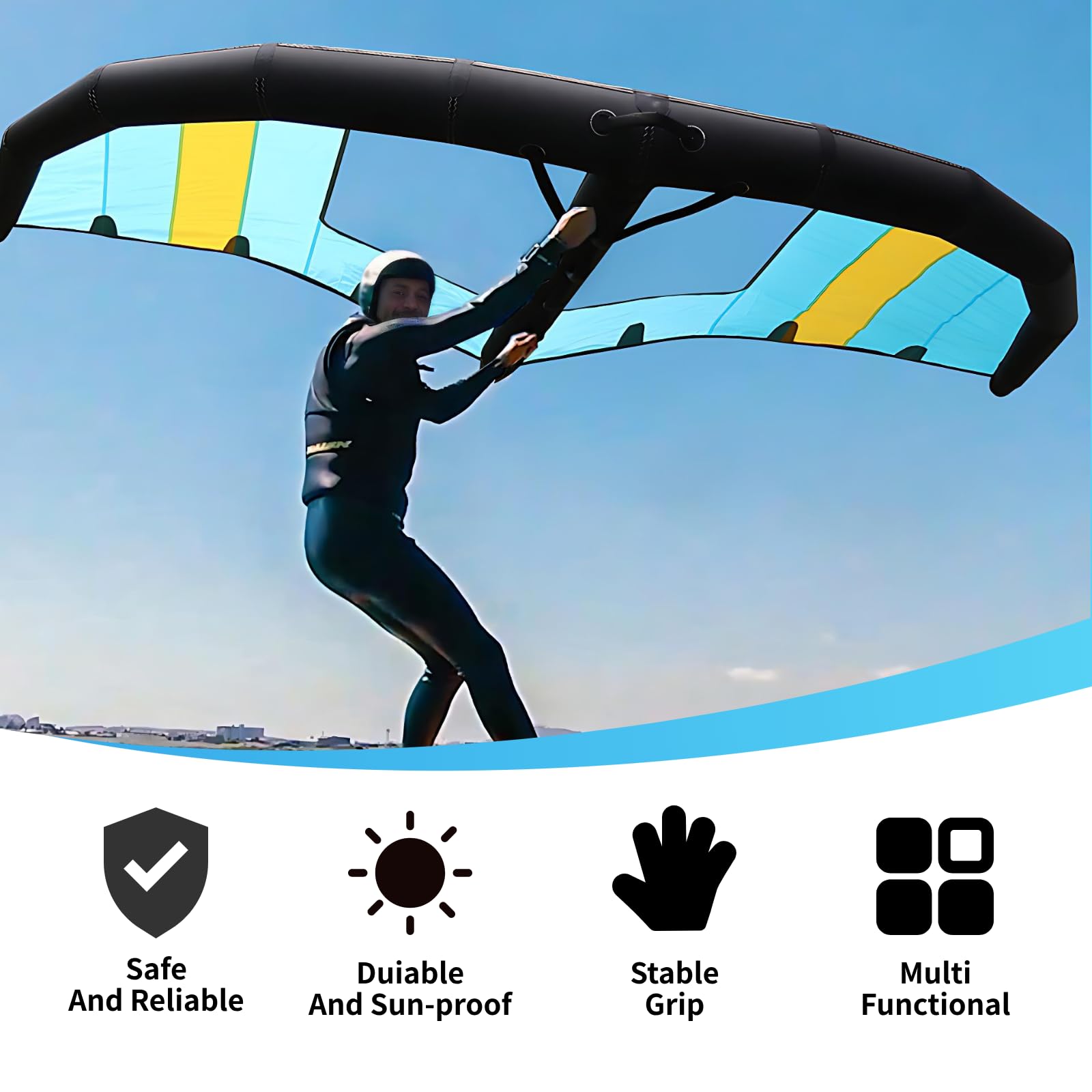ala Hinchable para Kite Surf, ala Hinchable con Ventana, Opciones 4/5/6 M², Ventana Clara De TPU, Fácil Maniobrabilidad para Principiantes En Agua O Nieve 4㎡