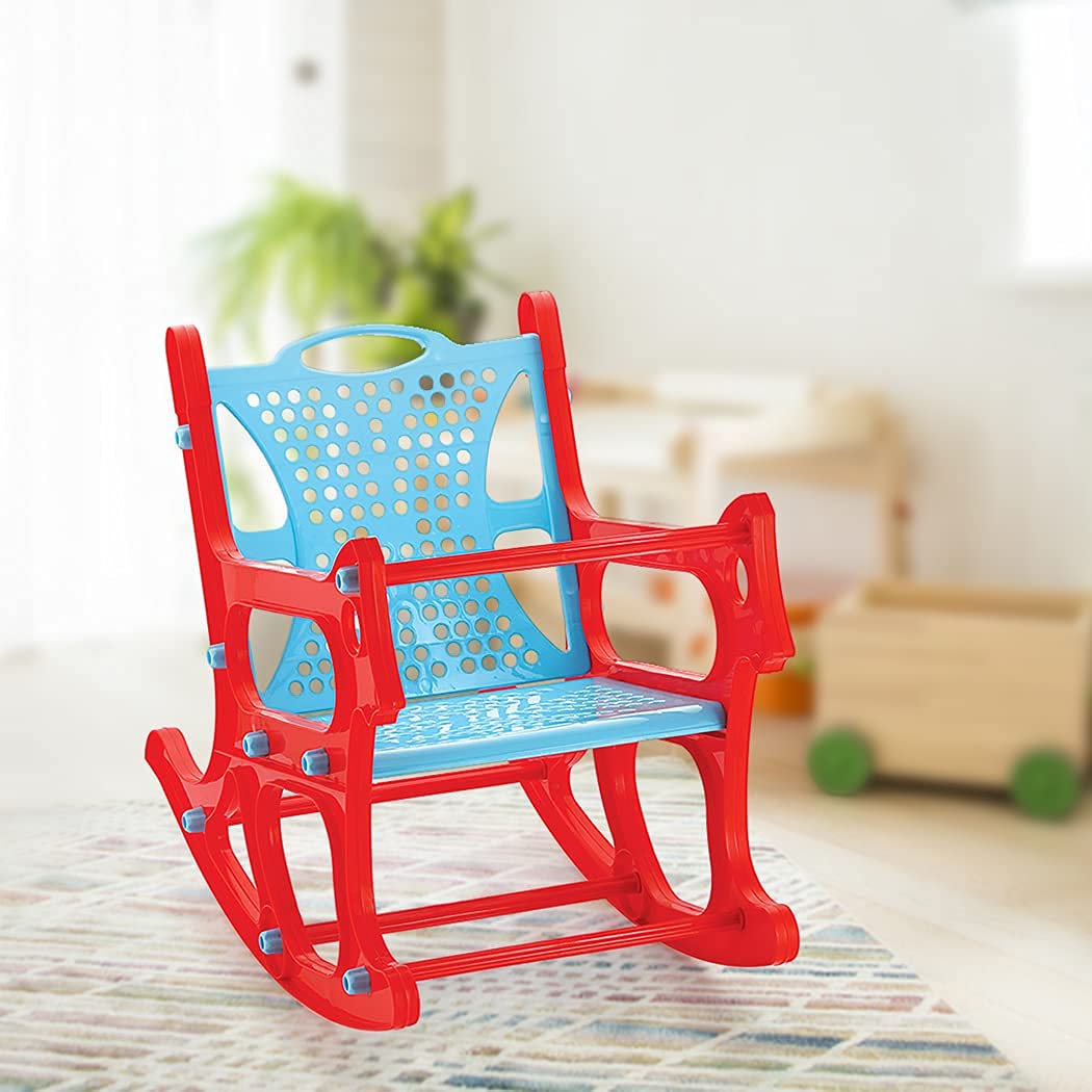 Nilkamal Toy Jungle Plastic Kids Arm Chair (Blue Red)
