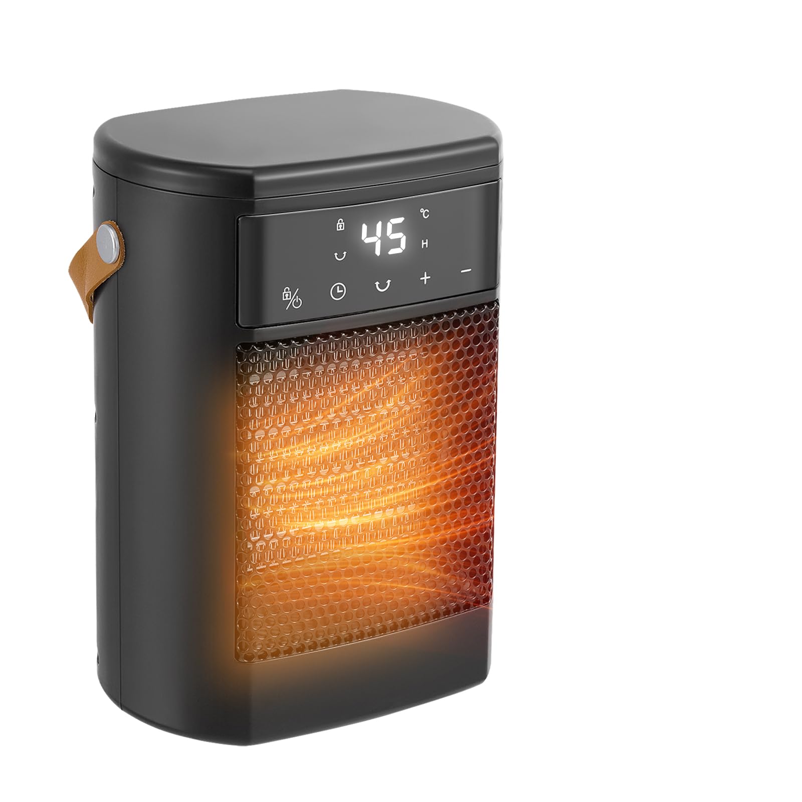 Chauffage d'appoint, 1500W PTC, 3 Modes Chauffants, Protection Anti-Surchauffe et Chute, Oscillant à 70° ECO Radiateur Electrique, Portable et Silencieux pour Maison, Bureau