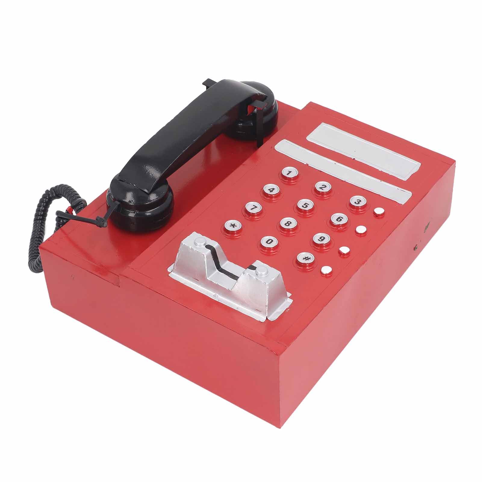 Modello di telefono retrò, simulazione modello di telefono vecchio stile squisito innovativo, modello di telefono in stile vintage per giochi di ruolo fotografici, oggetti di (Rojo)