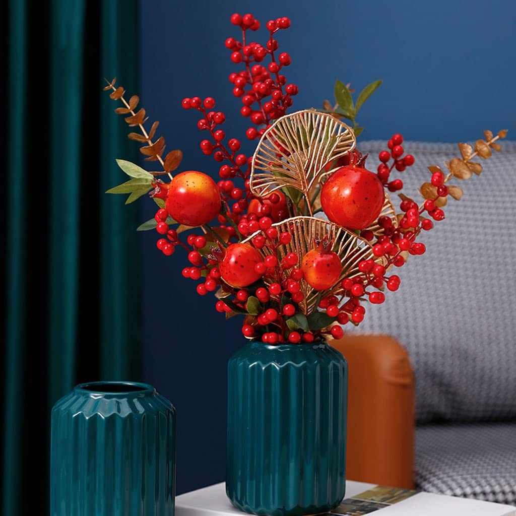 Künstliche Blumen Seidentuch künstliche Blumen mit keramischer Vase Weihnachtshaus DIY. Hochzeit Esstischdekoration Gefälschte Blumen Set Künstliche Blumen wie Echt (Color : B)