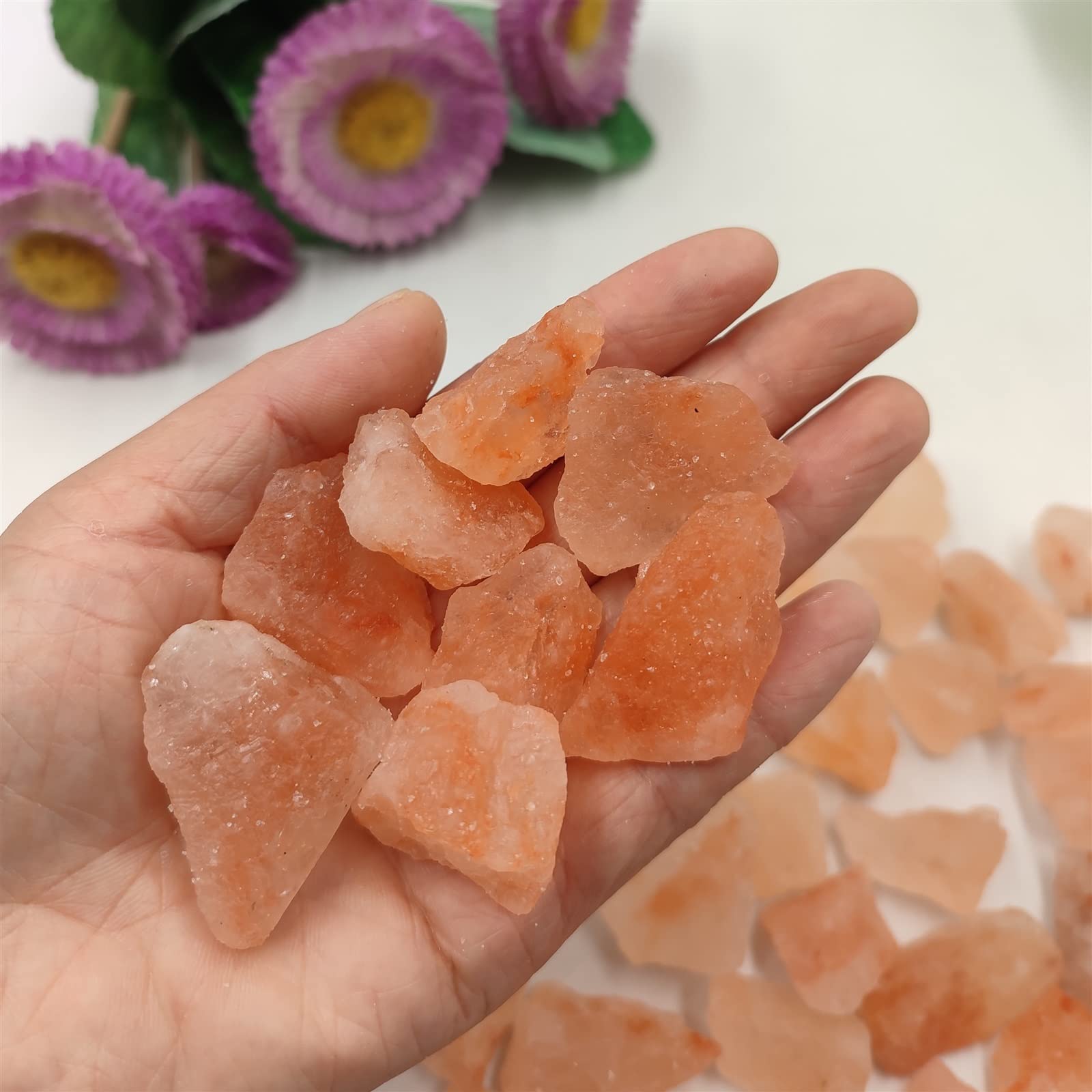 1 Pieza de Piedra de Sal Naranja Natural, Roca de Cristal de Cuarzo en Bruto, espécimen, difusión aromática, decoración del hogar decoración de la habitación