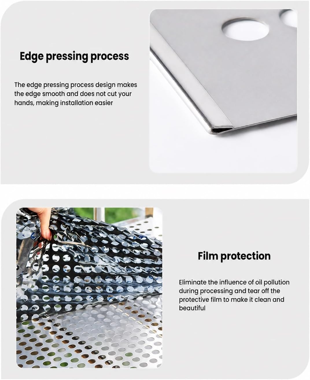 304 Stainless Steel Perforated Sheet, 8mm Round Hole Balcony Mesh Panel, Corrosion-Resistant, Durable Outdoor Privacy Screen, Ideal for Fencing & DIY Projects