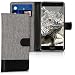 Produktbild kwmobile Huawei Honor 6C Pro Hülle - Kunstleder Wallet Case für Huawei Honor 6C Pro mit Kartenfächern und Stand - Grau Schwarz