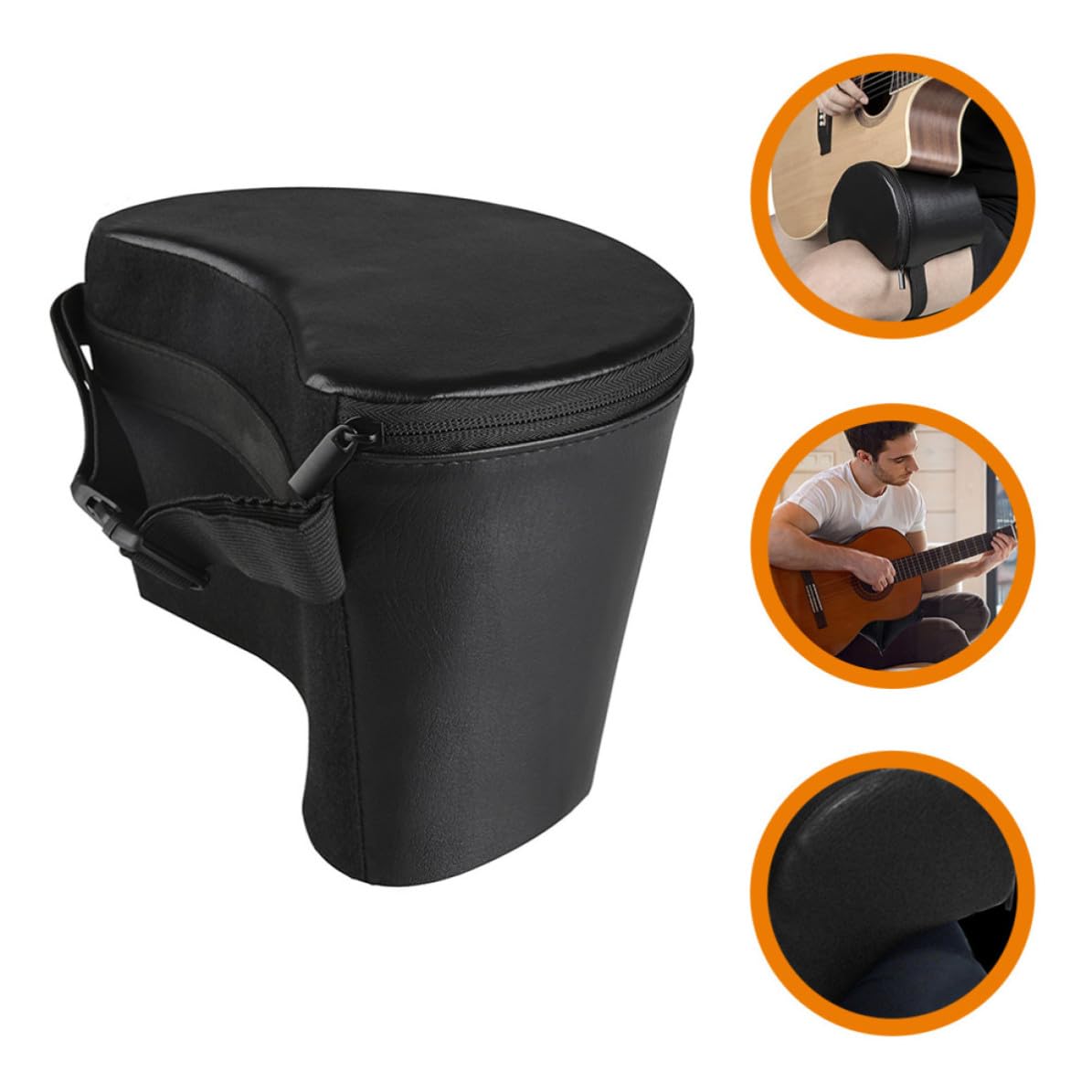 ibasenice Cuscino Facile da Trasportare Leggero Pelle Artificiale e Imbottito per Supporto Classica Acustica, Spugna Densità Alta Chitarra per Musicisti e Principianti