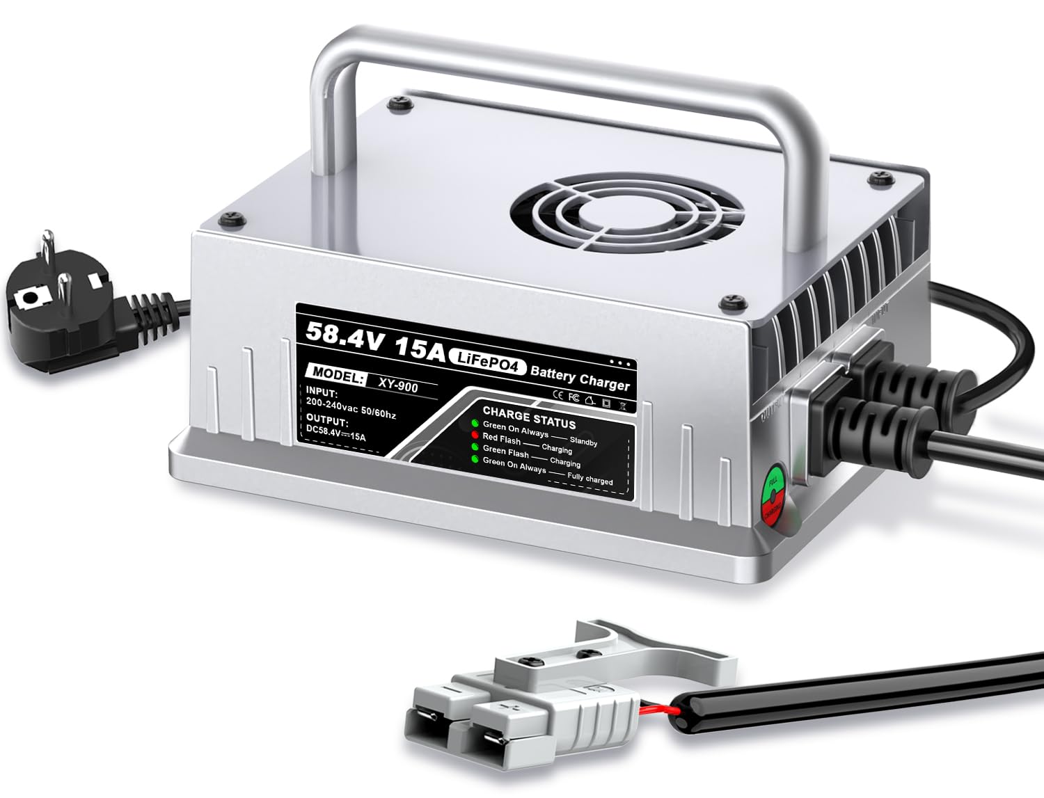 LiFePO4 - Cargador para batería (58,4 V, 15 A, 48 V (51,2 V)