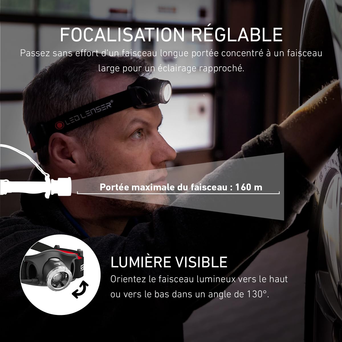 LED Lenser H7R.2 Lampe frontale rechargeable Mixte Adulte, Noir