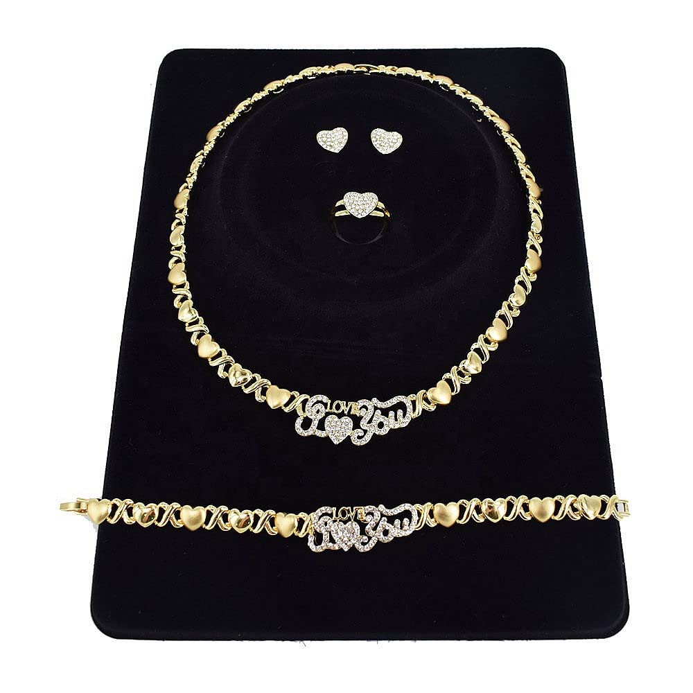 Giffor Jewelry Sets for Women 14K Gold Filled Necklace and Earrings Gifts Bracelets Wedding Jewelry