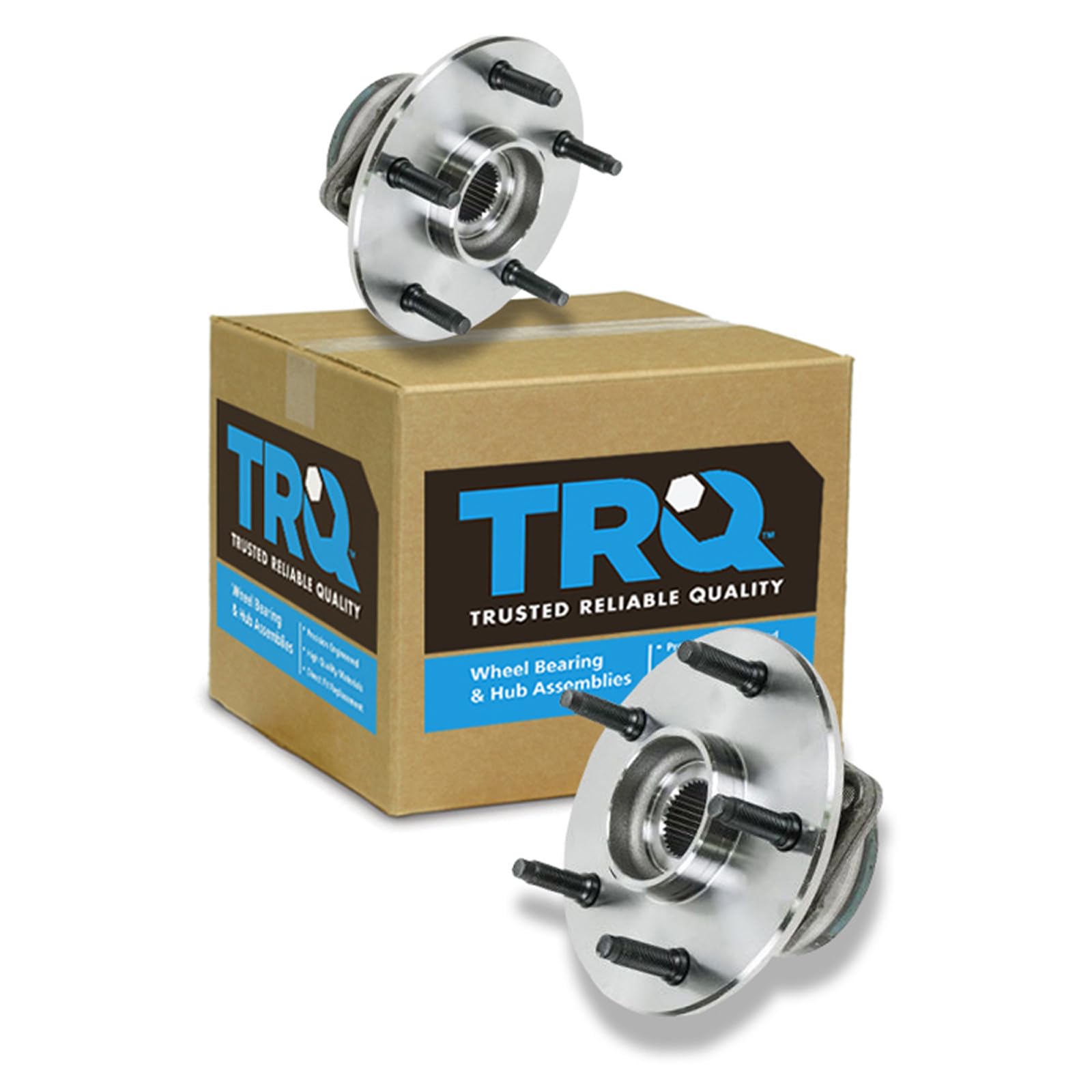 TRQ Front Left and Right Wheel Bearing and Hub Assembly Set 2 Piece
