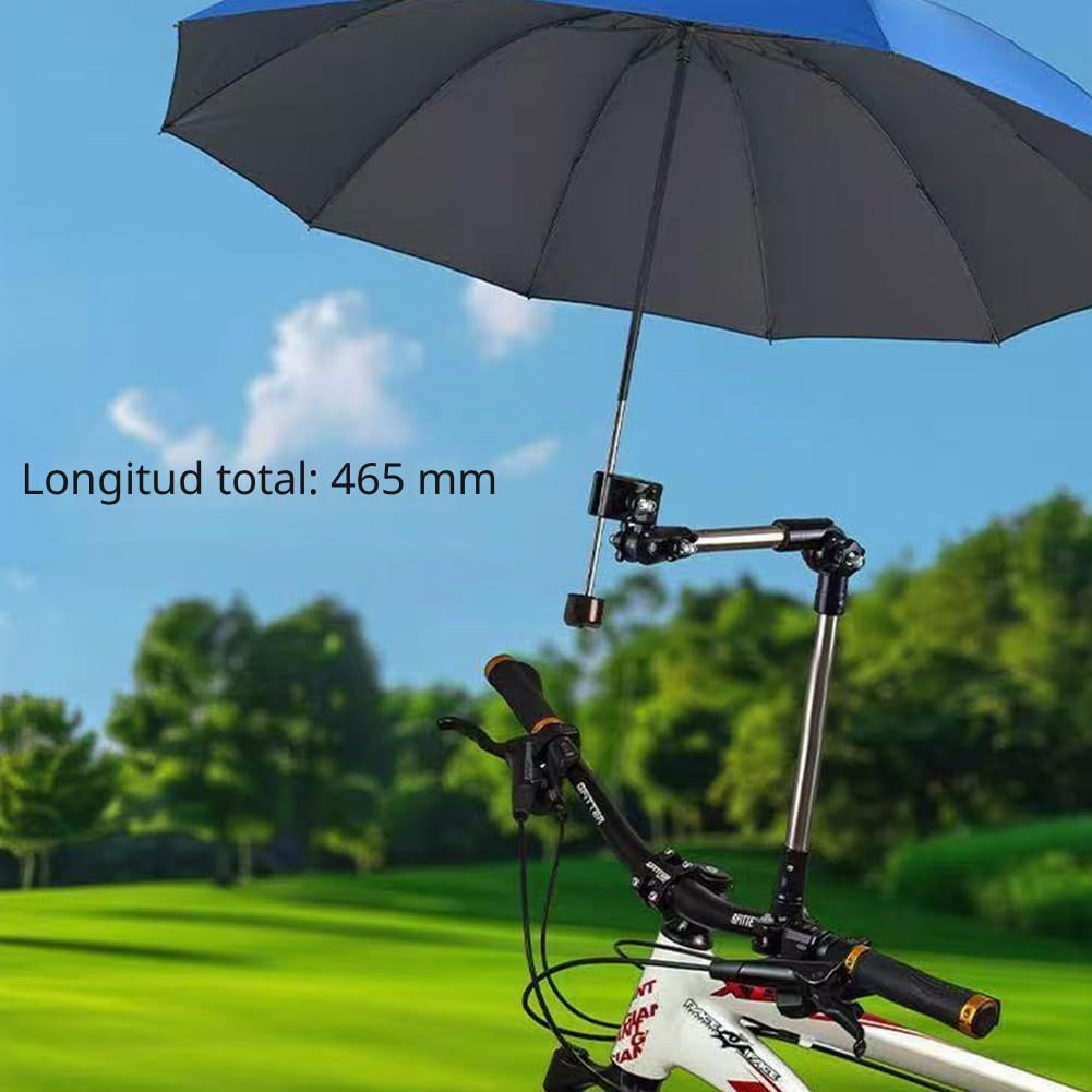 Inoxidable Soporte de Paraguas,Soporte de Montaje de Paraguas,Paraguas Manillar Soporte,Ajustable de 360°,Plegable,Soporte para Barra de Paraguas de Bicicleta para Cochecito de Bebé Sillas de Ruedas