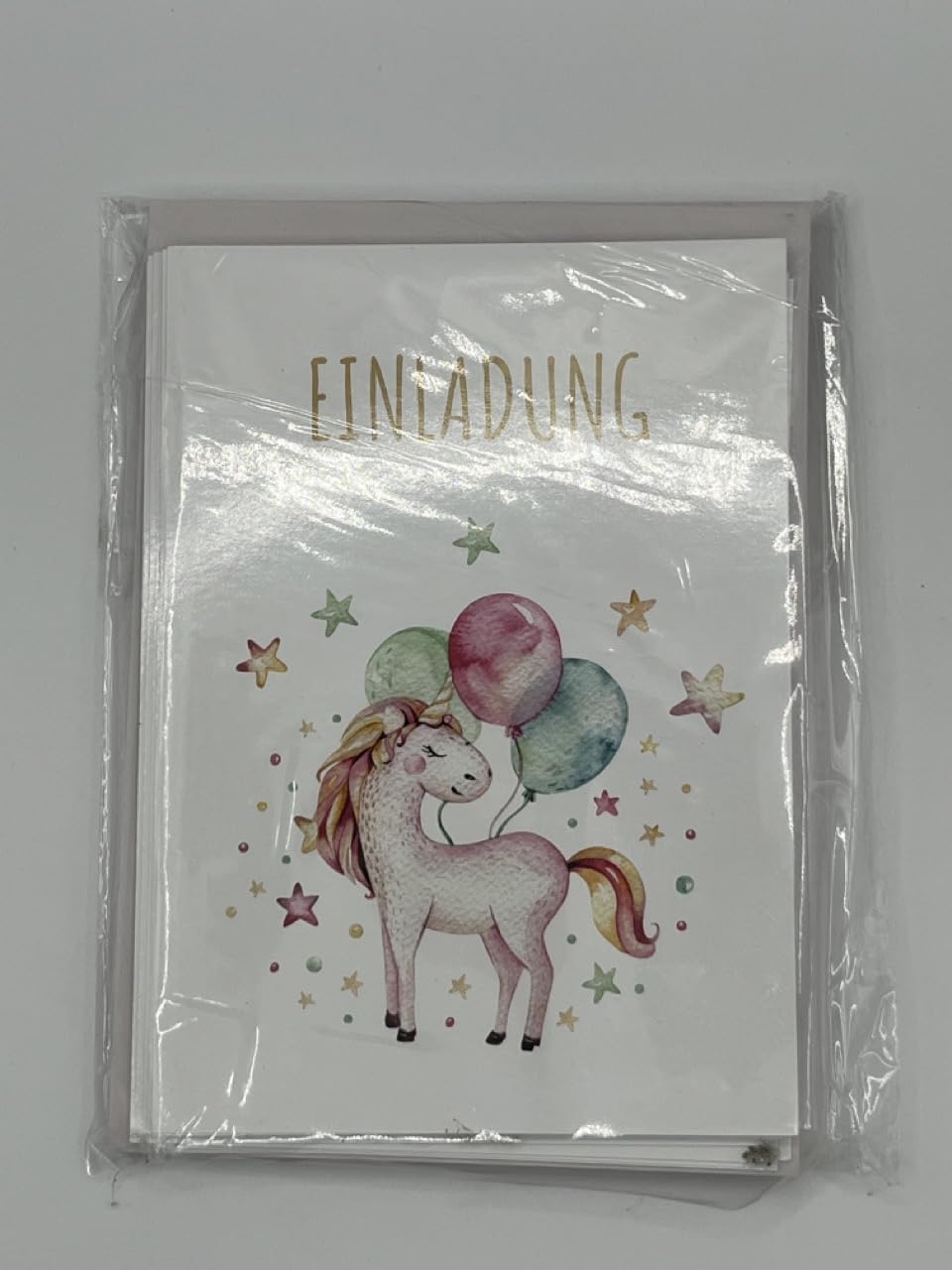 AYVRUOP Einhorn Einladungskarten Kindergeburtstag – 8 Blätter, Beschichtetes Papier, Glitzernd