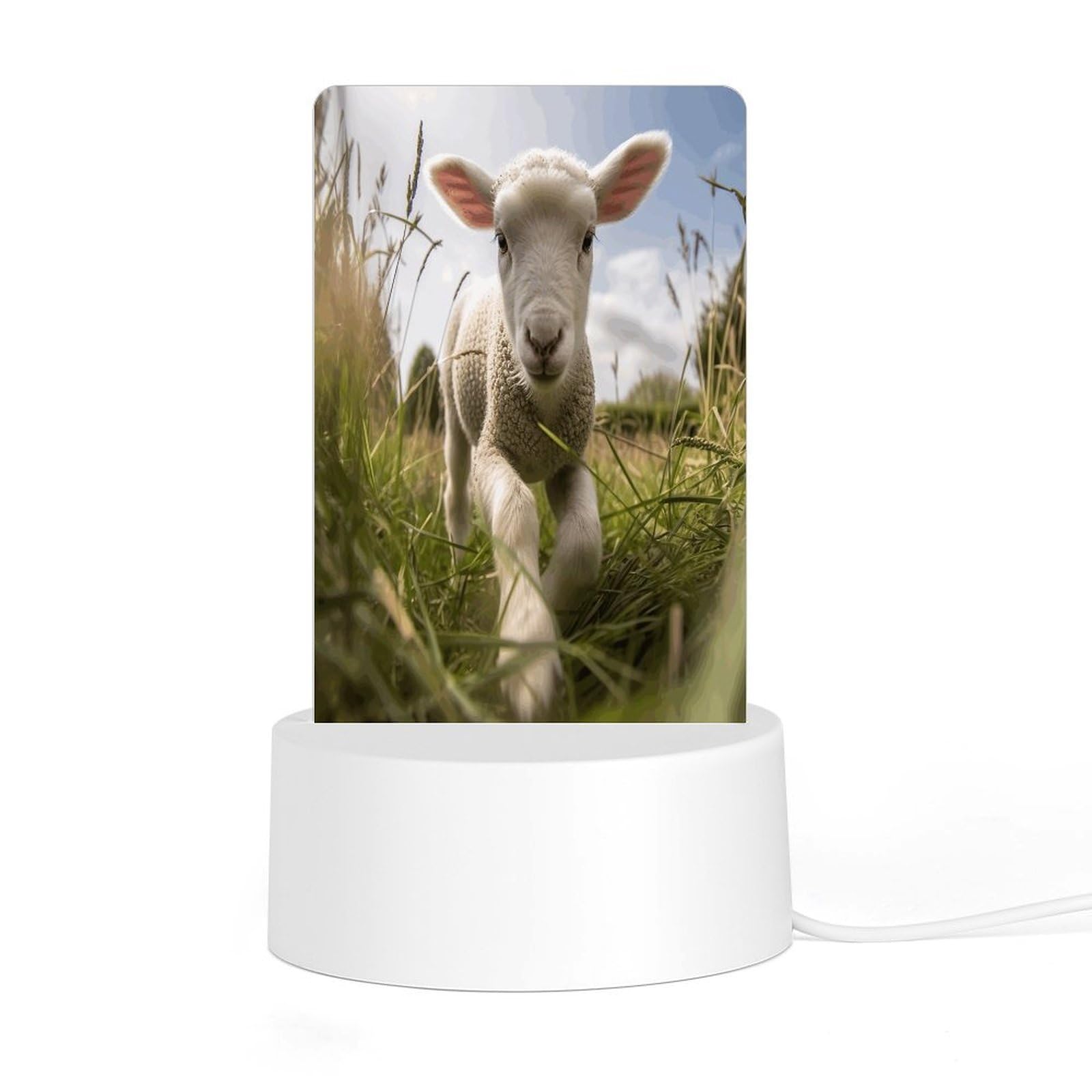 Adfgyerh Style Sheep Running On Grass Night Light Acrylic Material Easy Installation, Home Decor Usb Interface Power Supply, Lamp For Restaurant Bar Cafe Room Decor