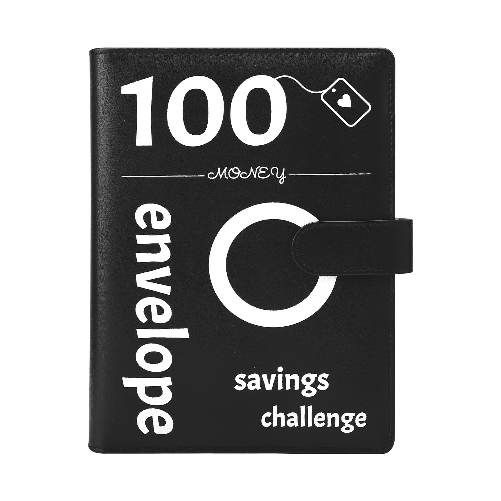 100 Envelope Challenge Binder, Buste Sfida Binder, Cartella Budget per risparmiare €5,050, Sfida risparmio per pianificatori di bilancio (nero)