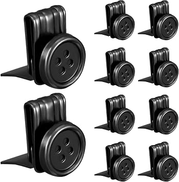 Zeyune 10 Pcs Metal Suspenders Buttons Movable No Sew Button End Brace Clips for Jeans for Pants Suspenders Hats Jeans Pants ReplacementBlack