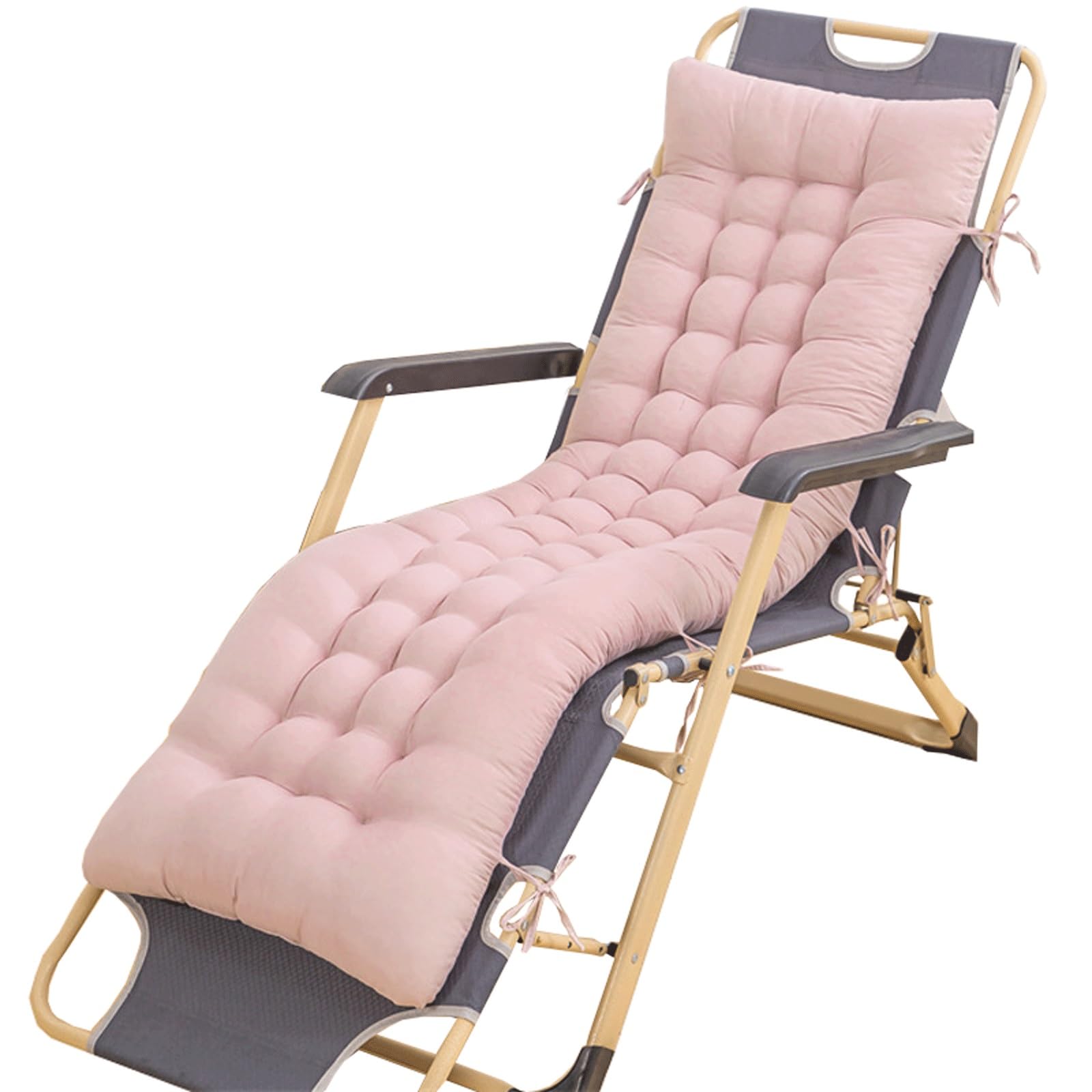 uyeoco Chair Cushions,Lounge Chaise Cushion Sun Lounger Mattress with Non-Slip Back Elastic Sleeve for Garden Outdoor/Indoor/Sofa/Tatami/Car Seat/Bench(Flesh color,100x45x8cm)