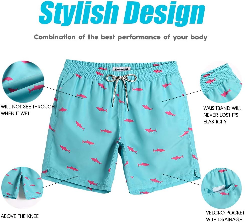 MaaMgic Swimming Trunks for Men and Boys, Swimming Shorts, Quick-Drying Surfing/Beach Shorts, with Mesh Lining, Reusable - Image 3