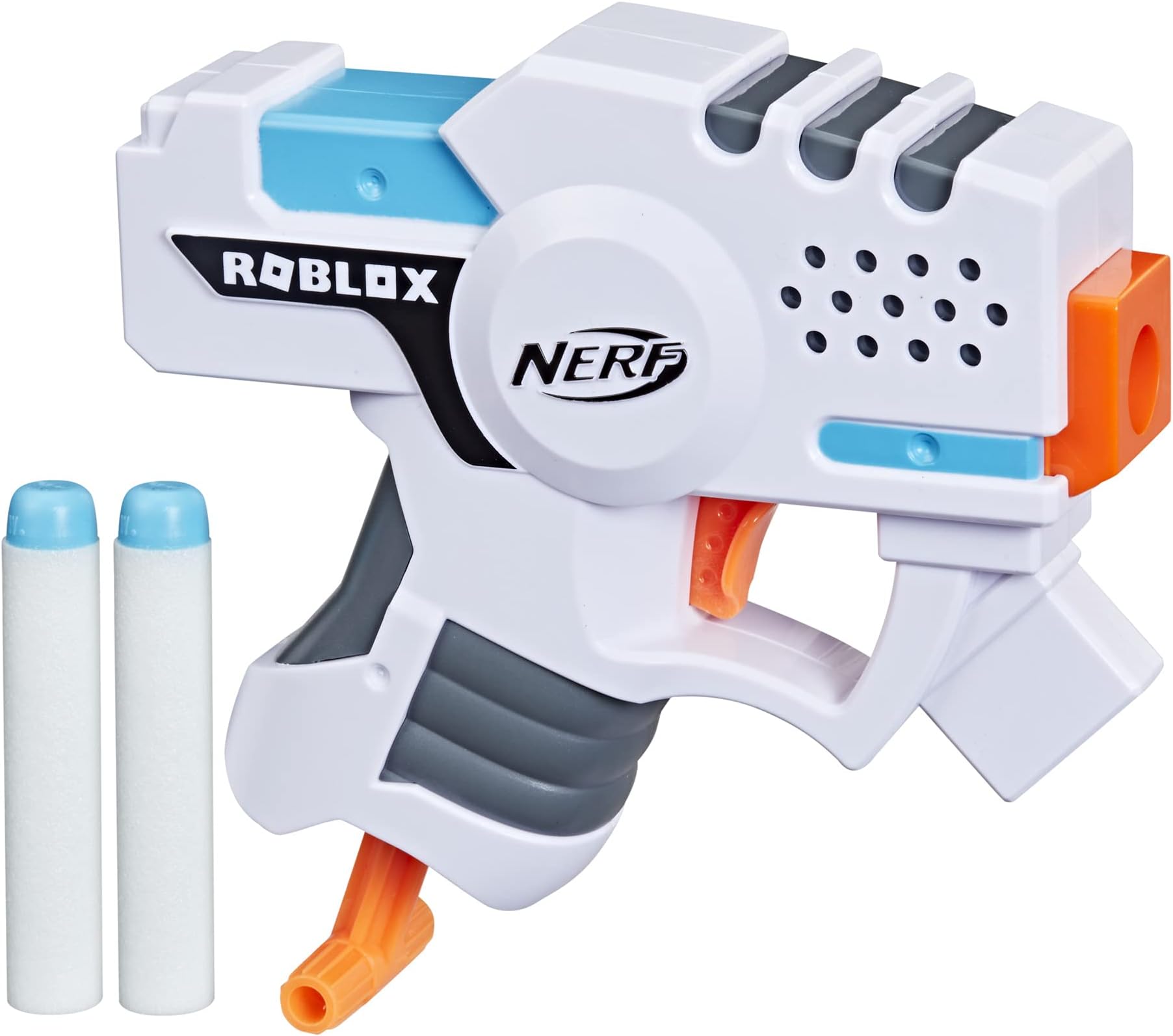 Roblox Strucid: Boom Strike Dart Blaster, Pull Down Priming Handle, 2 Elite Darts, Code to Unlock in Game Virtual Item, White