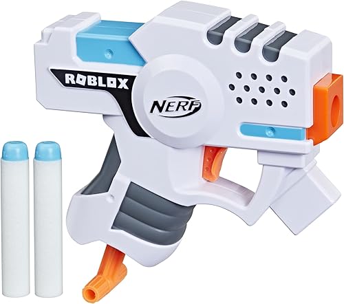 Nerf Roblox Strucid: lanzador de dardos Boom Strike, mango de cebado extraíble, 2 dardos de élite, código para desbloquear el artículo virtual en el