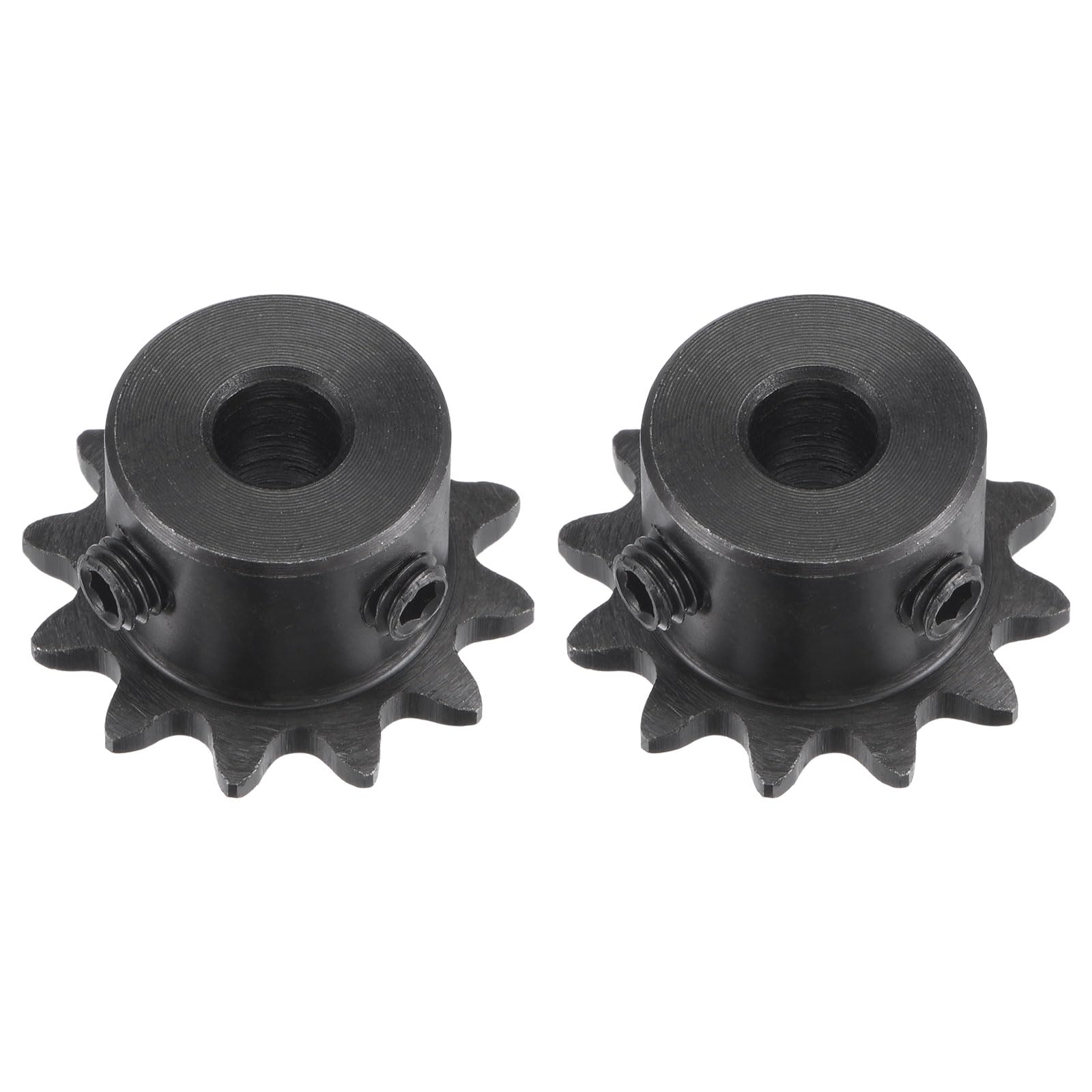 uxcell #25 Chain Roller Sprocket, 10mm Bore 1/4" Pitch 12 Tooth Single Strand Chain Sprocket, C45 Carbon Steel 25 Roller Chain Sprocket with Set Screws for ISO 04C Chain, 2Pcs — Amazon image 8