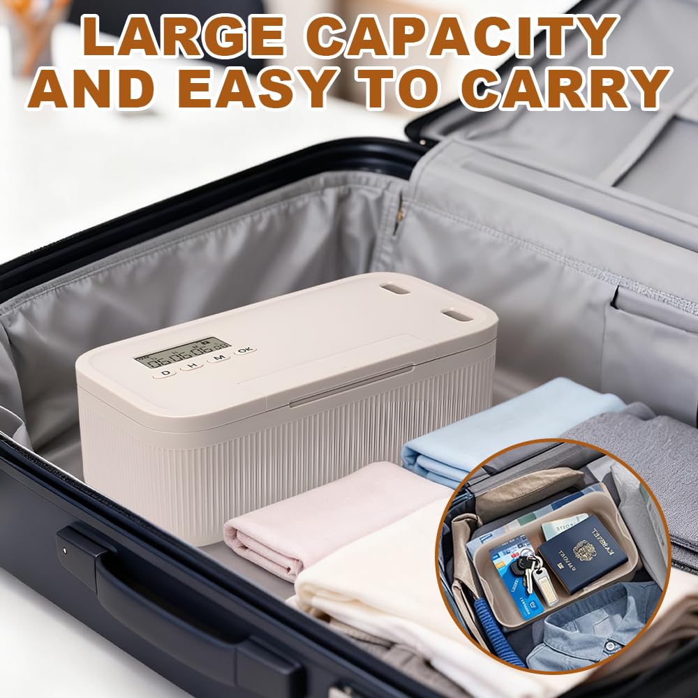 Caja de Seguridad con Temporizador, 23.9 * 13.1 * 9.6 cm Caja de Autodisciplina, Timed Phone Lock Box, Caja de Bloqueo Temporizada para Teléfonos, Videojuegos, Aperitivos