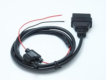 OBD2 Female Pigtail Cable 2 Wires Power Cable with Fuse 3A 4ft