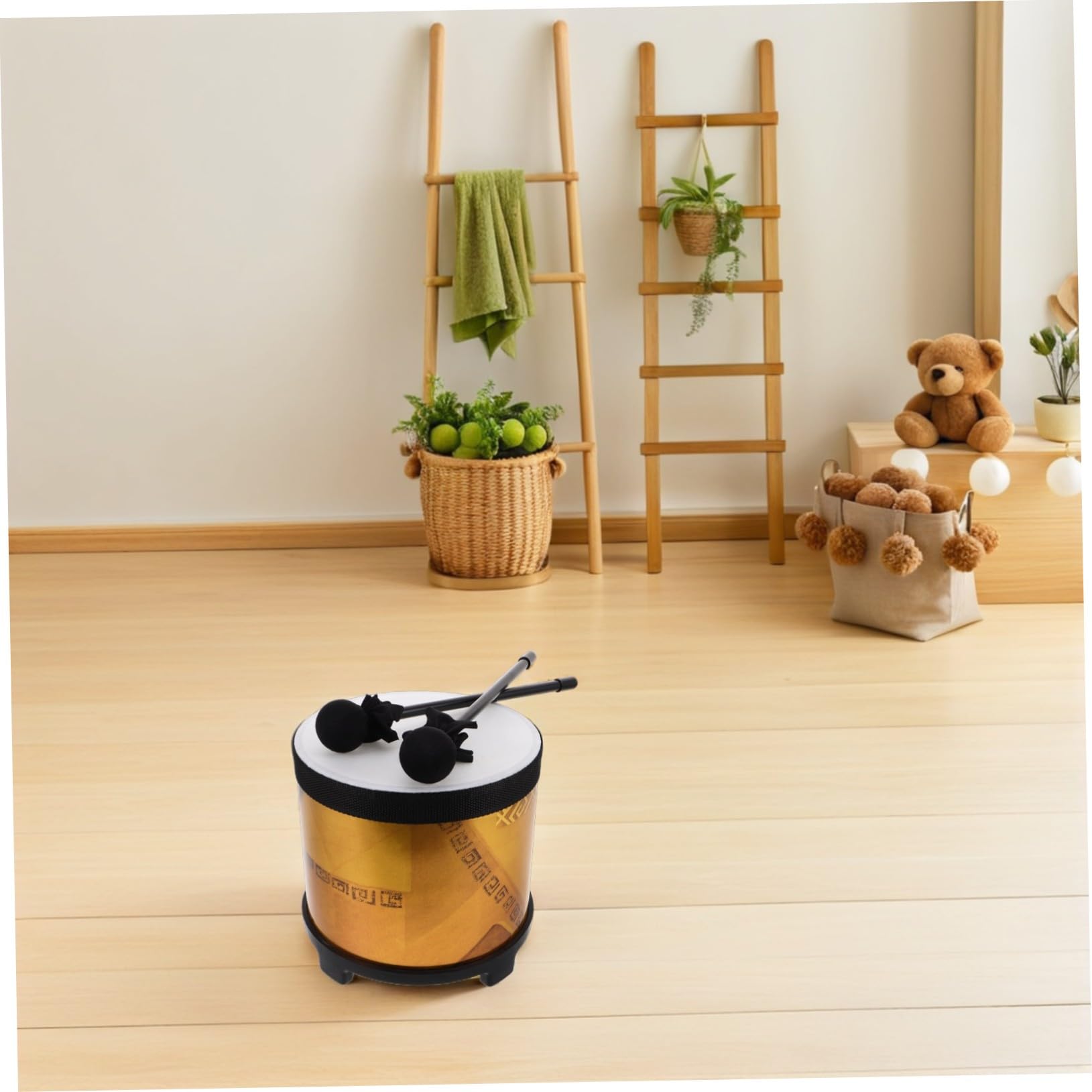 ABOOFAN Floor Tom Strumento Orff per Educazione Musicale Prescolare con Bacchette Percussione per Principianti Leggero e Resistente per Apprendimento Musicale Infantile