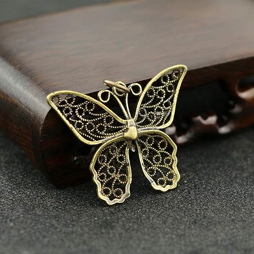 Miniatura 3 de Adorno de decoración para el hogar, mini lindo retro, estatua de mariposa de latón, llavero, colgante, escultura, hogar, oficina, escritorio,