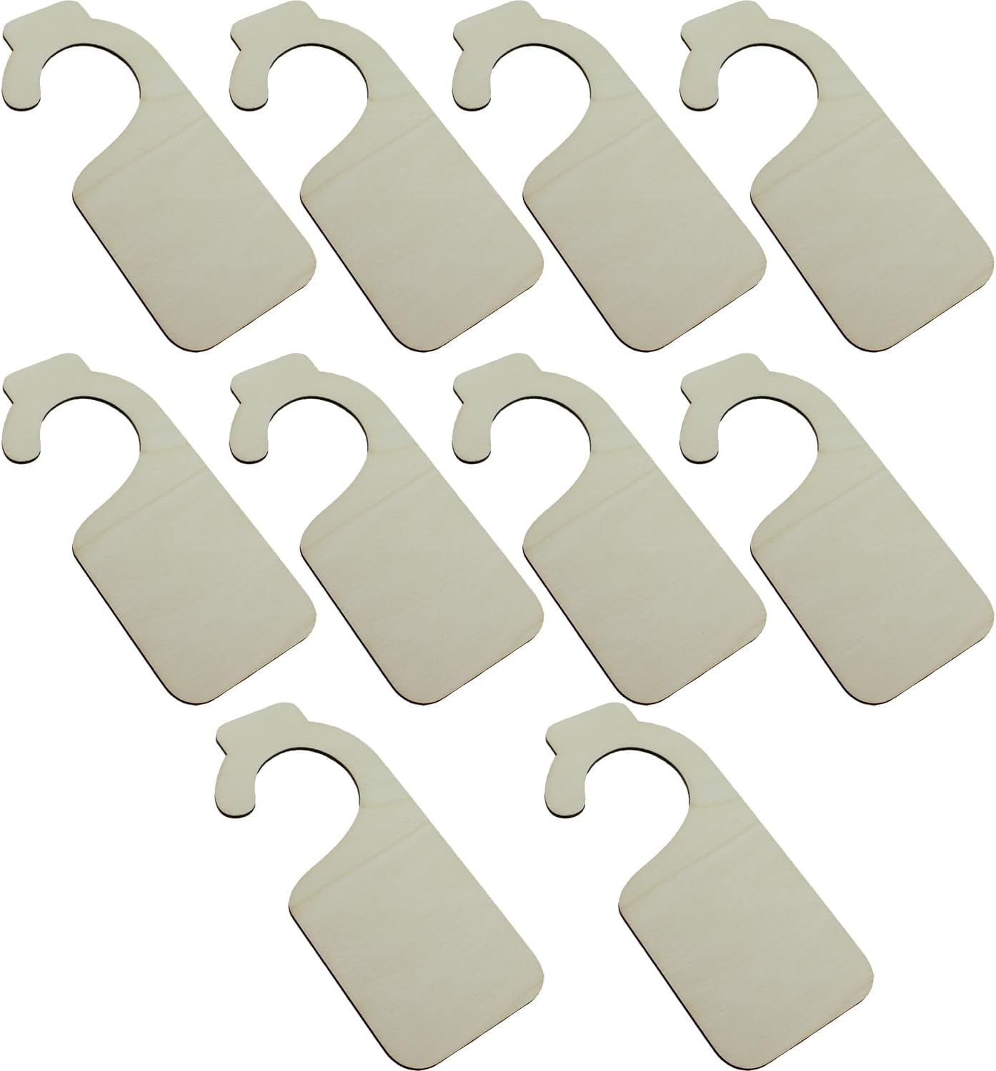 TAODAN 10PCS Blank Wooden Clothes Hanger Shelf 180x80mm Wardrobe Storage Divider Door Handle Suspension Sign