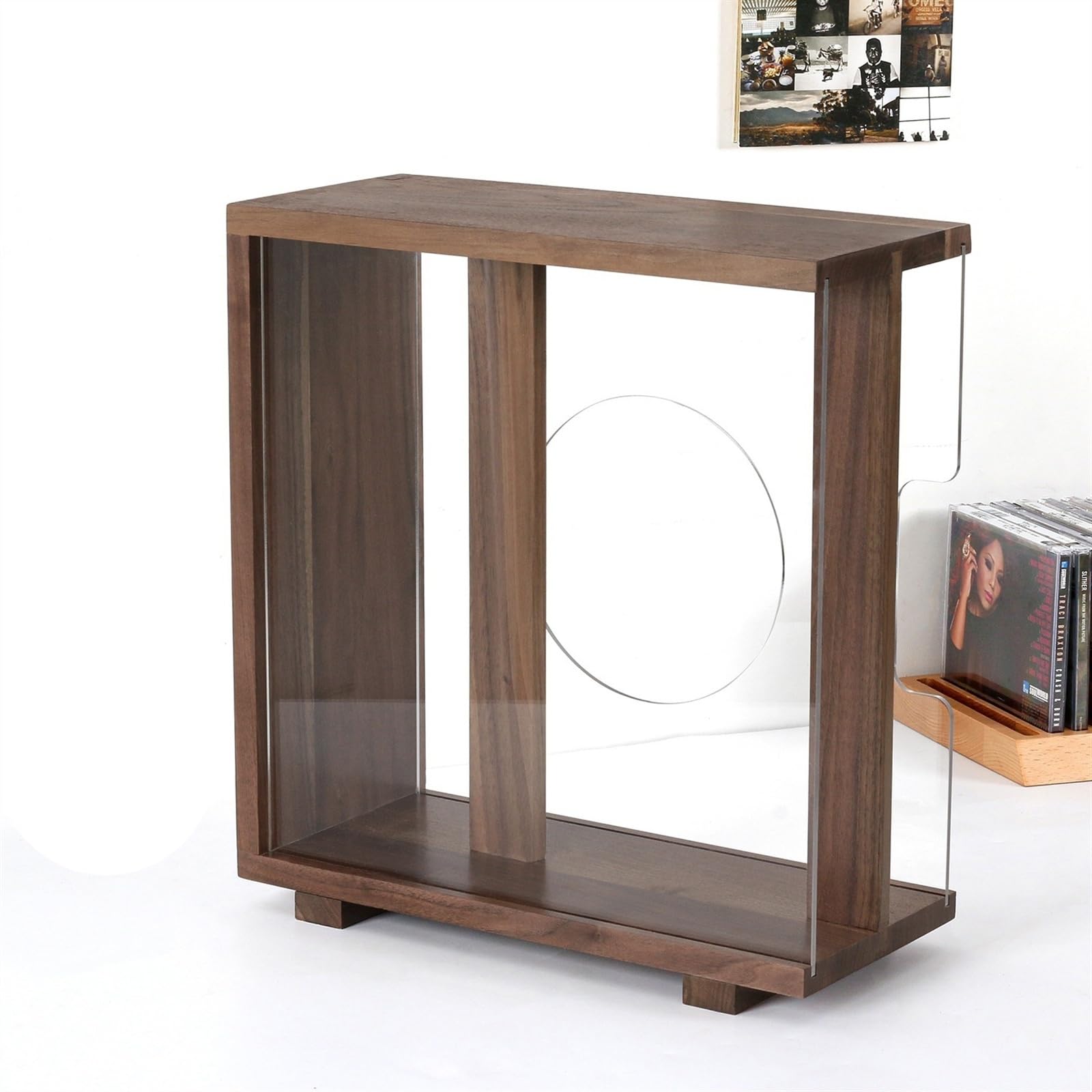 archiviazione dei record Scatola portaoggetti for dischi in vinile con legno massello centro di intrattenimento