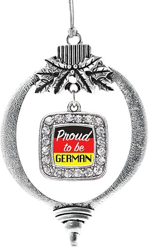 Miniatura 78 de Inspired Silver - My Vintage Initials - Adorno con dije de letra J - Adornos navideños cuadrados de plata con joyas de circonita cúbica