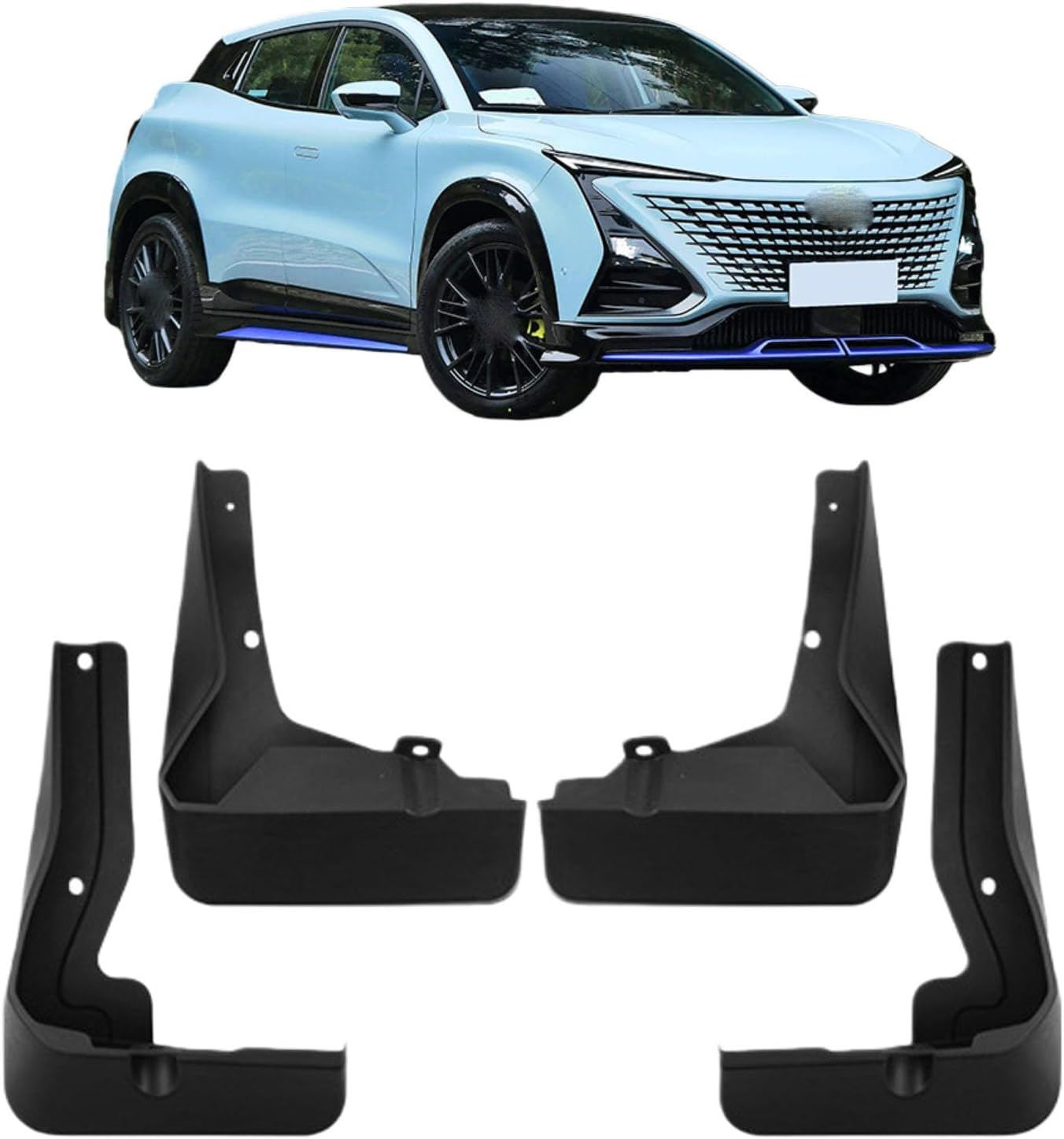 Mud Flaps for Changan Gravity Unit UNI-T Sport 2023-2024,Splash Guards Front and Rear 4-PC Set Fender Protector Exterior Accessories Easy Clean Installation