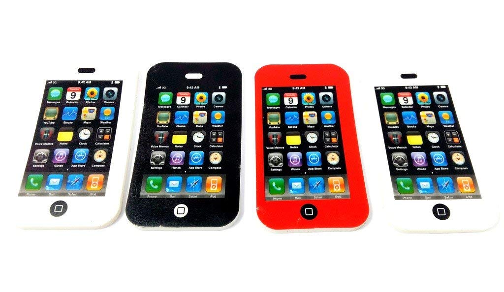 Gopinath Sales Mobile Phone Shaped Eraser for Kids (Pack of 12