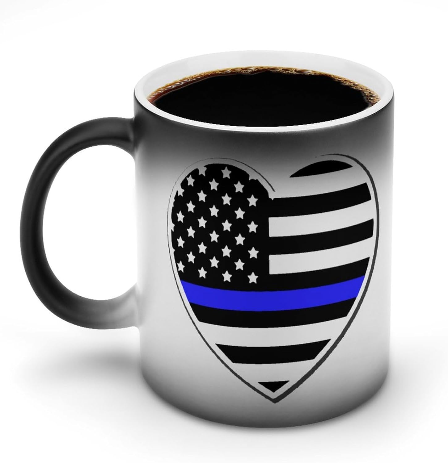 Police U.S. Flag Funny Color Changing Coffee Mug Ceramic Magic Cup Personalized Discoloration Tea Mugs