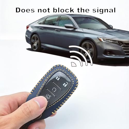 Miniatura 6 de Funda de cuero genuino para llavero Chevy, funda de cuero genuino para Chevrolet Equinox Malibu Cruze Camaro Tahoe Silverado Traverse Blazer Sonic