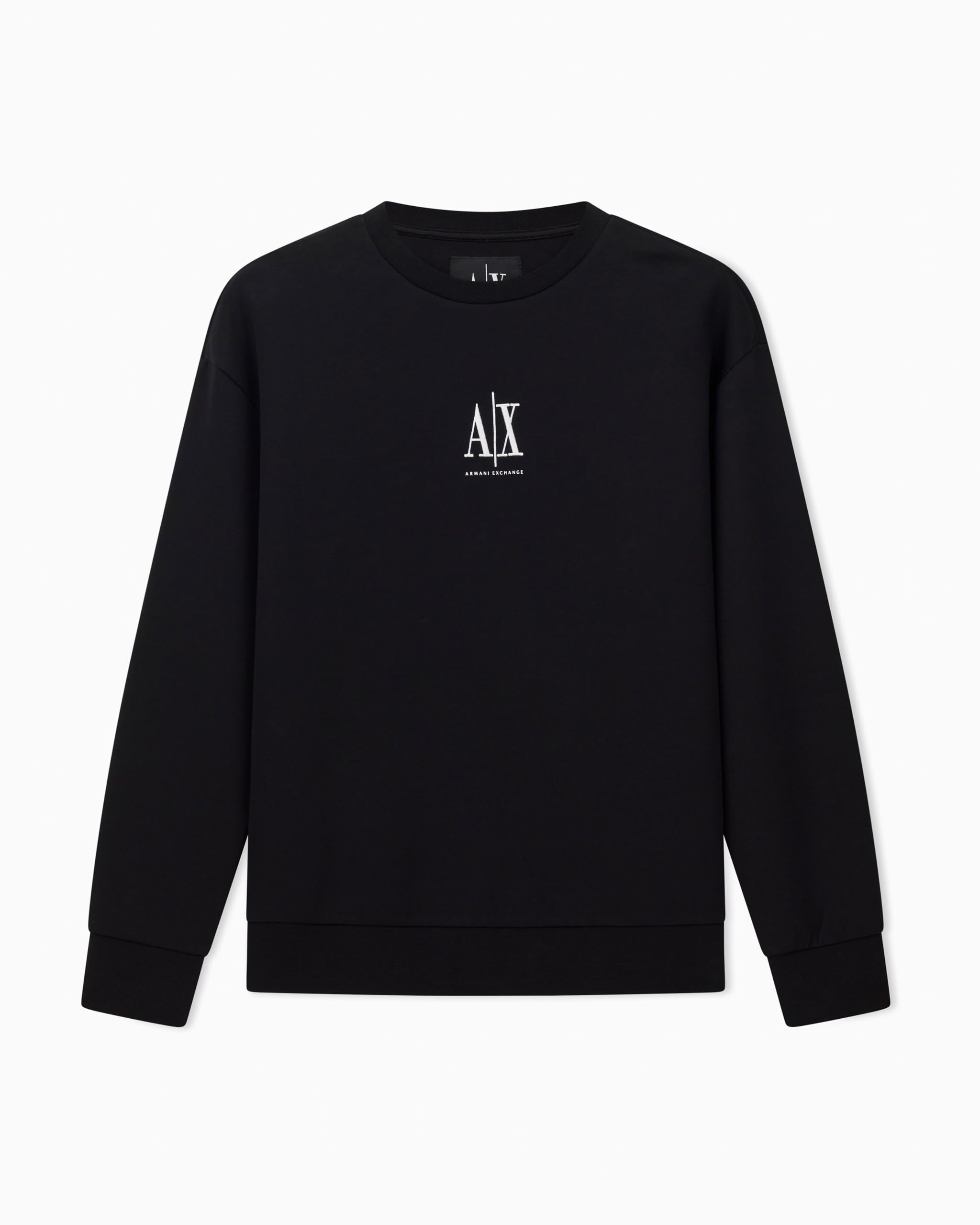 Armani Exchange Black Bonded Stretch Sweatshirt With Logo