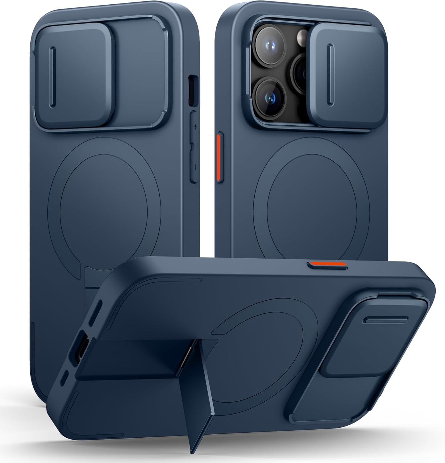 SURITCH for iPhone 14 Pro Case with Magnetic Camera Slide Cover and Adjustable Kickstand, Compatible with MagSafe, Shockproof Bumper Case Slim Protective Cover for iPhone 14 Pro 6.1 Inch, Blue iPhone 14 Pro-6.1'' Blue