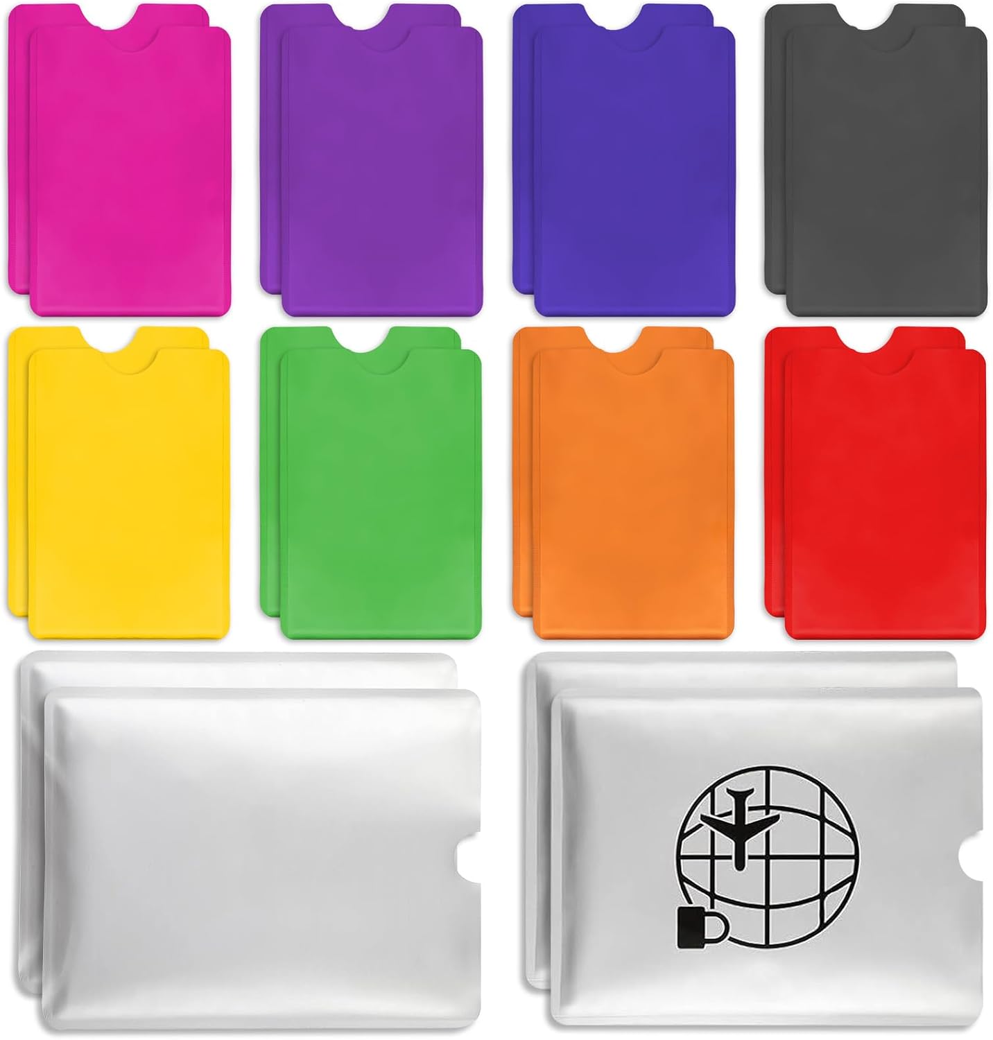 20 Pcs Travel Passport Credit Card Blocking Sleeves, Signal Blocking ID Card Protector Sleeves, Waterproof Anti-Theft Credit Card Holder Security Covers Against Data Theft (Mixed Color)