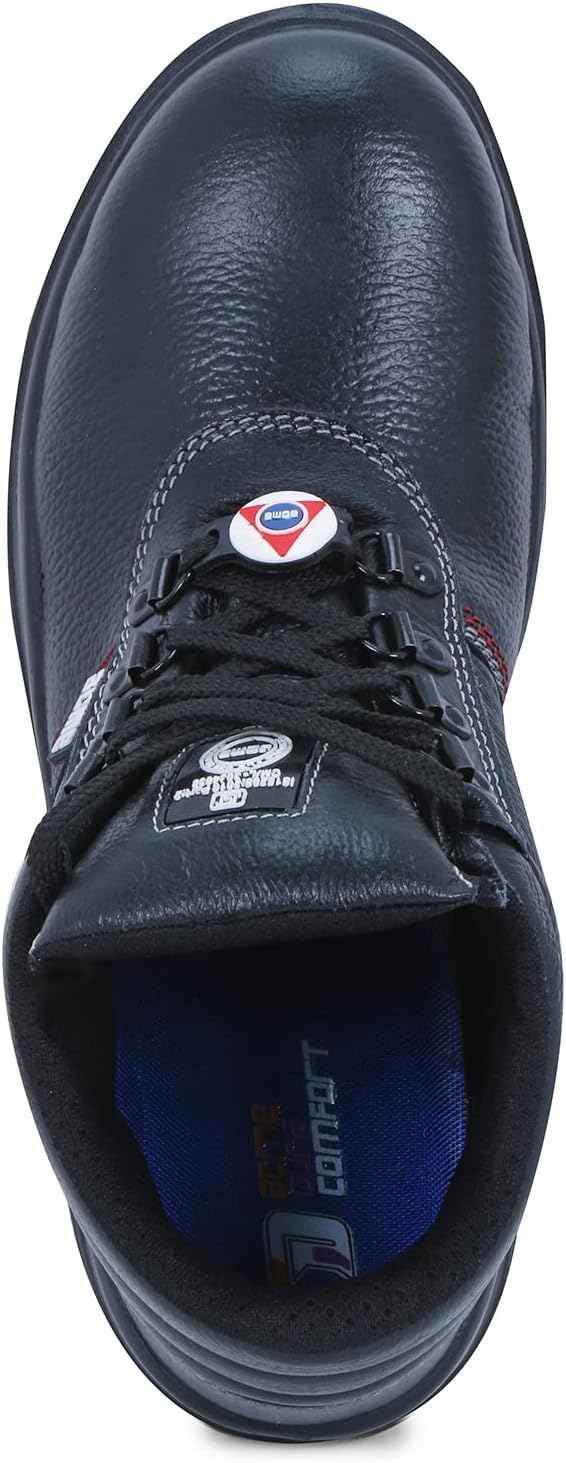 ACME Boxylic Men's Black Leather Safety Shoes (Size - ACME003_44)