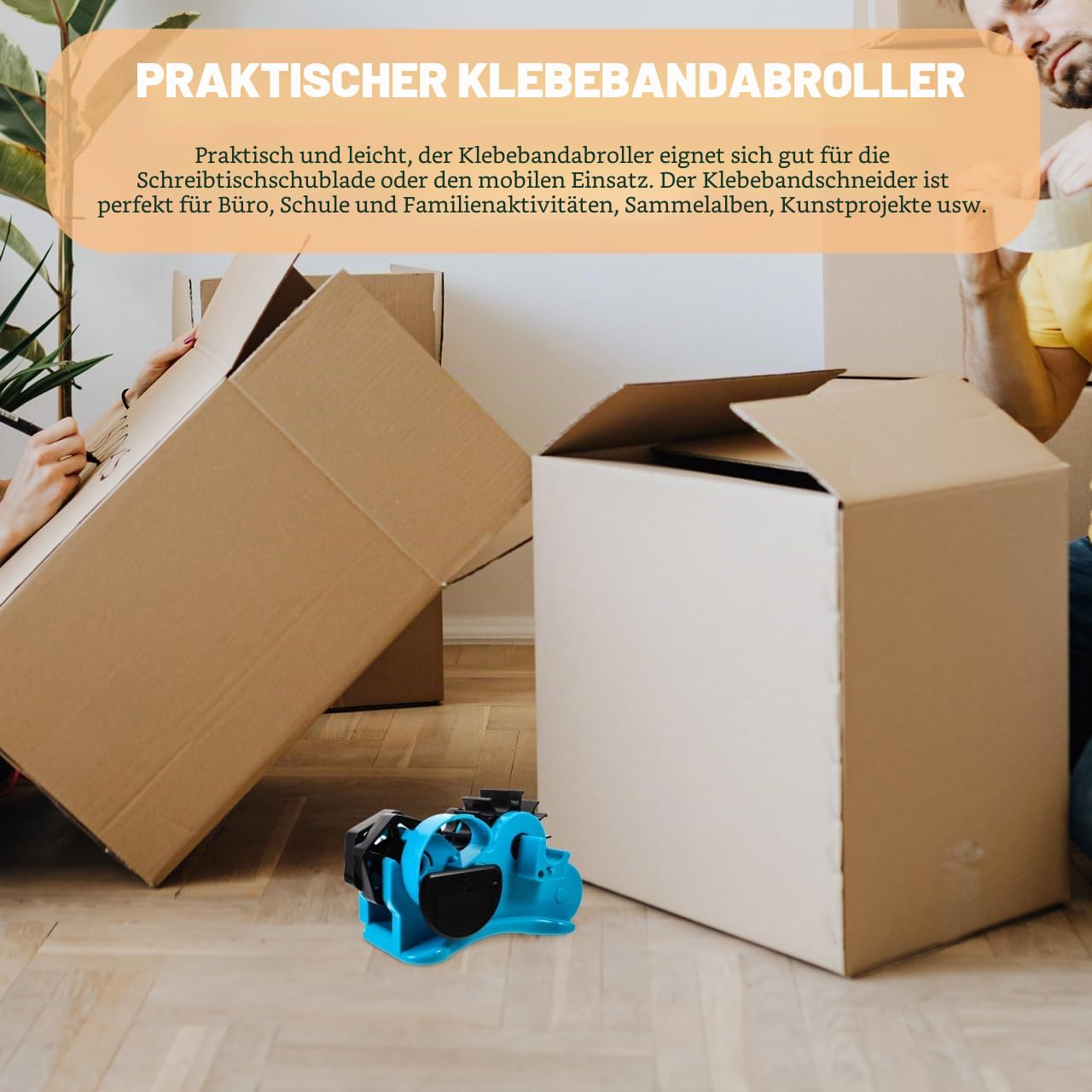 STOBOK Halbautomatischer Klebebandspender Aus Abs Für Büro Und Haushalt Praktischer Klebebandabroller Mit Transparentem Bandschneider 8.7" X 5.1" X 4.3" Tape Cutter Für Verpackungsbänder