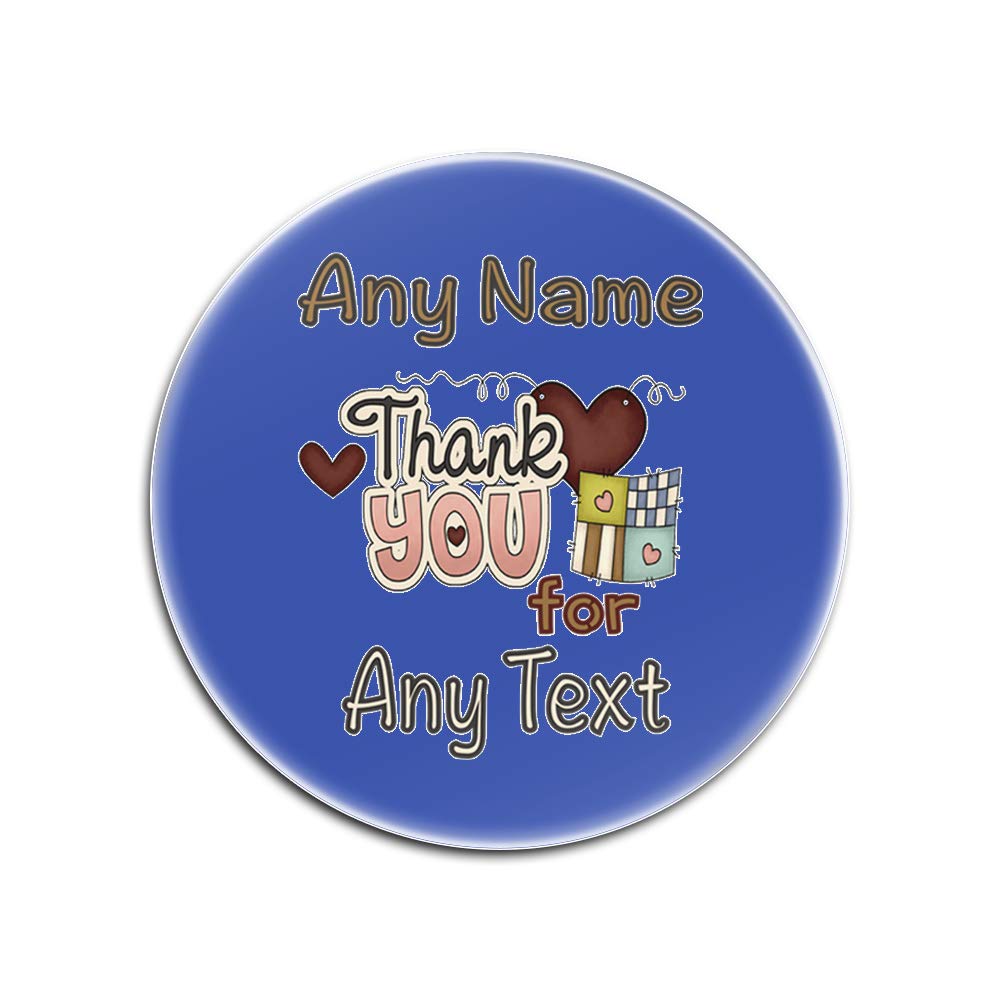 Dessous de verre personnalisables inscription Thank You en verre bleu pour cadeau
